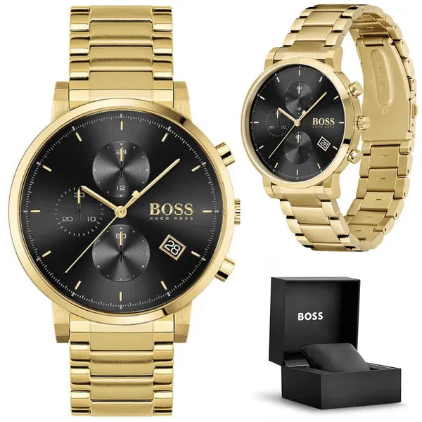 Hugo Boss Integrity 1513781 férfi kronográf karóra, arany acél, 43 mm, WR50