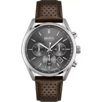 HUGO BOSS Champion 1513815 férfi kronográf karóra, 44 mm, barna bőr, WR100