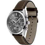 HUGO BOSS Champion 1513815 férfi kronográf karóra, 44 mm, barna bőr, WR100
