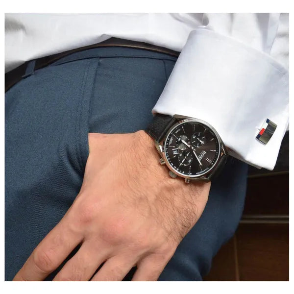 Hugo Boss Champion 1513816 férfi karóra, kronográf, WR100, fekete bőrszíj