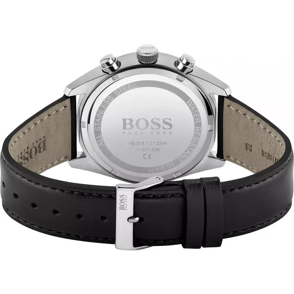 Hugo Boss Champion 1513816 férfi karóra, kronográf, WR100, fekete bőrszíj
