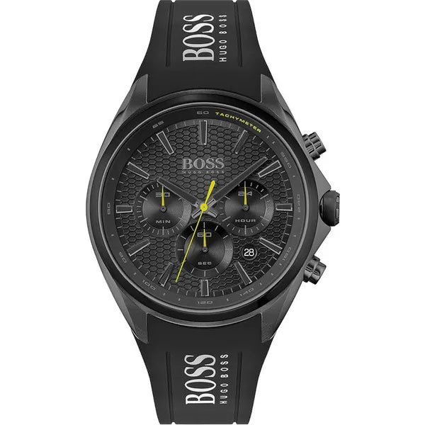Hugo Boss Distinct 1513859 férfi kronográf óra, fekete, 47 mm, WR50, szilikon