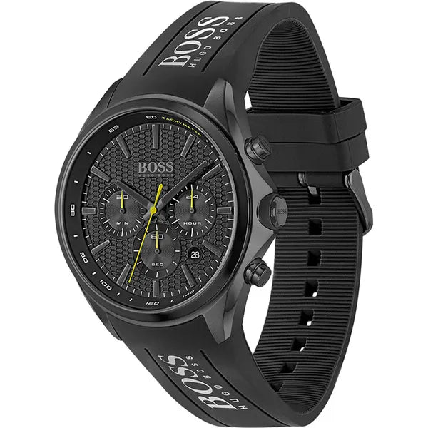 Hugo Boss Distinct 1513859 férfi kronográf óra, fekete, 47 mm, WR50, szilikon