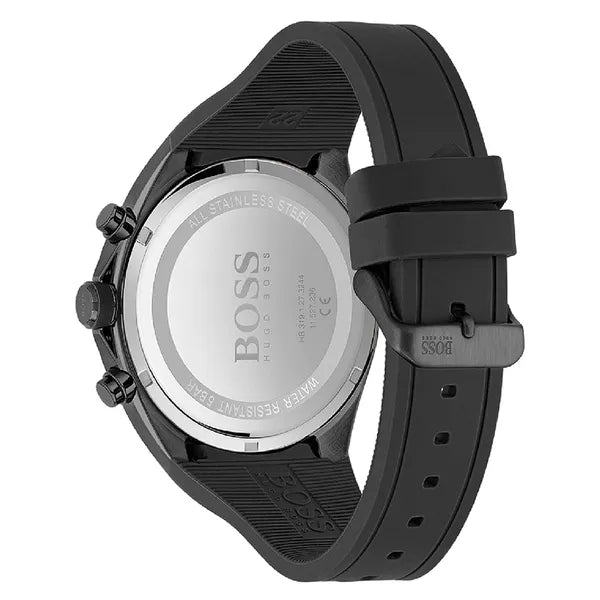 Hugo Boss Distinct 1513859 férfi kronográf óra, fekete, 47 mm, WR50, szilikon