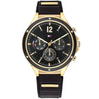 Tommy Hilfiger női karóra Eve 1782282, 38 mm, arany tok, fekete szilikon, WR30