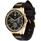 Tommy Hilfiger női karóra Eve 1782282, 38 mm, arany tok, fekete szilikon, WR30