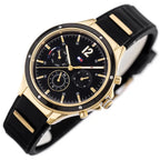 Tommy Hilfiger női karóra Eve 1782282, 38 mm, arany tok, fekete szilikon, WR30