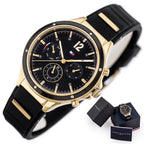 Tommy Hilfiger női karóra Eve 1782282, 38 mm, arany tok, fekete szilikon, WR30