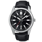 Casio MTP-VD02L-1EUDF férfi karóra, fekete bőr, dátum, 41 mm