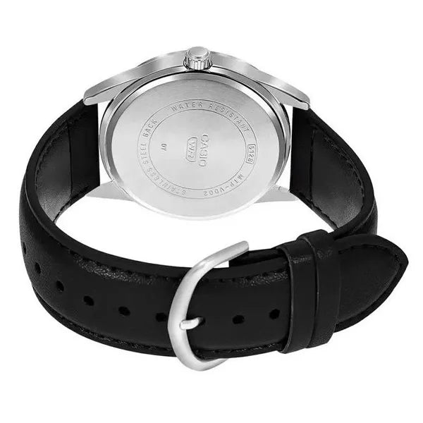Casio MTP-VD02L-1EUDF férfi karóra, fekete bőr, dátum, 41 mm