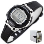 Casio LW-203-1AV női digitális óra, WR50, fekete, 34 mm + díszdoboz