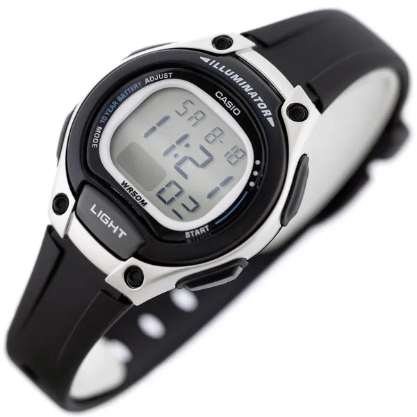 Casio LW-203-1AV női digitális óra, WR50, fekete, 34 mm + díszdoboz