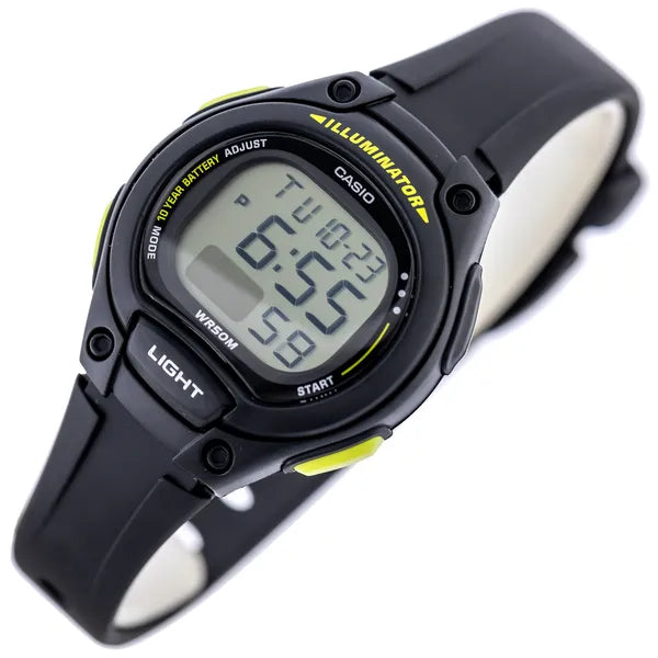 Casio LW-203-1BV női digitális óra, fekete, WR50, 34 mm