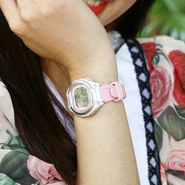 Casio LW-203-4A női digitális karóra, rózsaszín, WR50, 34 mm