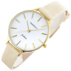 Perfect női karóra, kvarc Miyota, 36 mm, arany tok, bézs bőrszíj, WR30