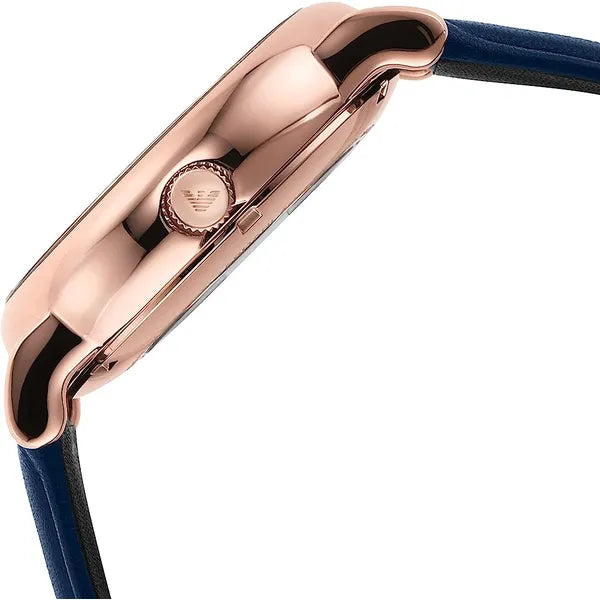 Emporio Armani Luigi AR60050 automata férfi karóra, 43 mm, kék bőr, rózsaarany