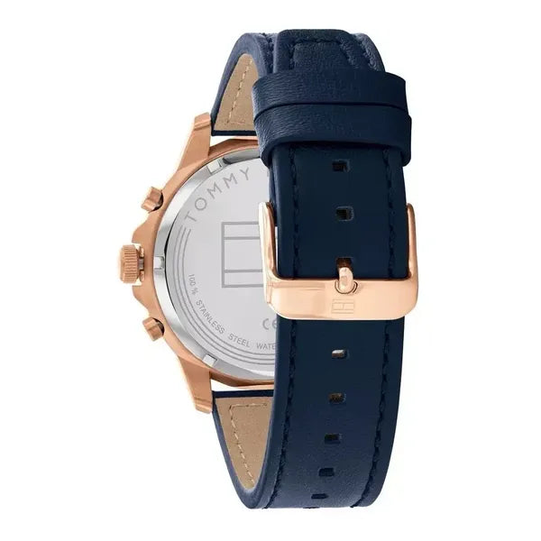 Tommy Hilfiger Henry 1710475 férfi karóra, rózsaarany tok, kék számlap, 5 ATM