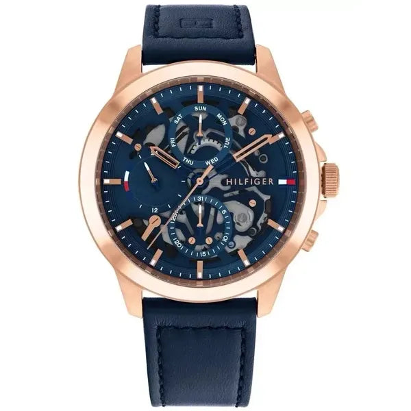 Tommy Hilfiger Henry 1710475 férfi karóra, rózsaarany tok, kék számlap, 5 ATM