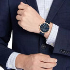 Tommy Hilfiger Henry 1710475 férfi karóra, rózsaarany tok, kék számlap, 5 ATM