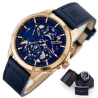Tommy Hilfiger Henry 1710475 férfi karóra, rózsaarany tok, kék számlap, 5 ATM