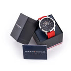Tommy Hilfiger Luca férfi óra 1710490, piros szilikon szíj, 5 ATM