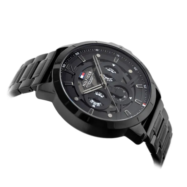 Tommy Hilfiger Luca 1710494 férfi karóra, fekete, 50mm, rozsdamentes acél, 5 ATM