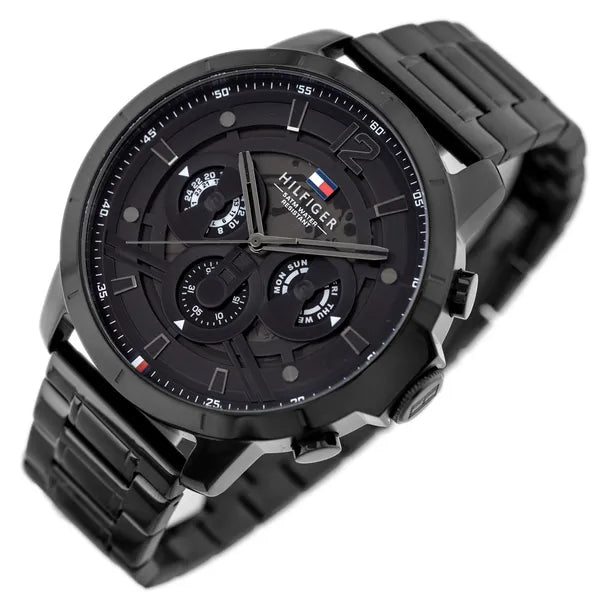 Tommy Hilfiger Luca 1710494 férfi karóra, fekete, 50mm, rozsdamentes acél, 5 ATM