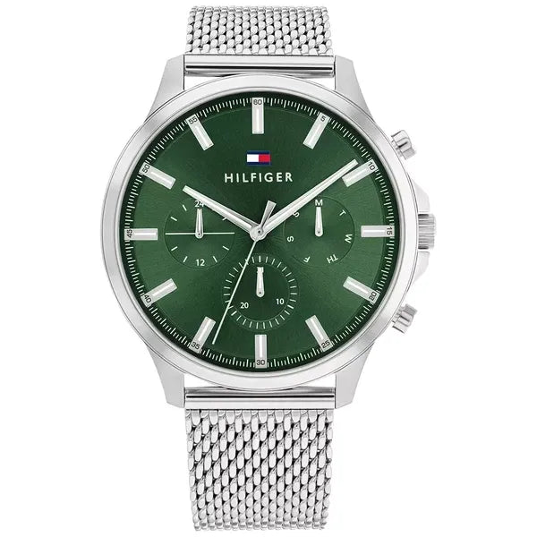 Tommy Hilfiger Ryder férfi karóra, 44 mm, zöld számlap, nemesacél