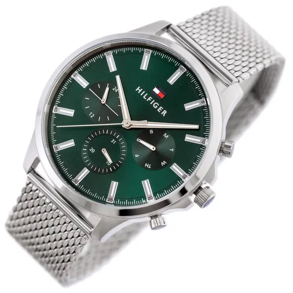 Tommy Hilfiger Ryder férfi karóra, 44 mm, zöld számlap, nemesacél