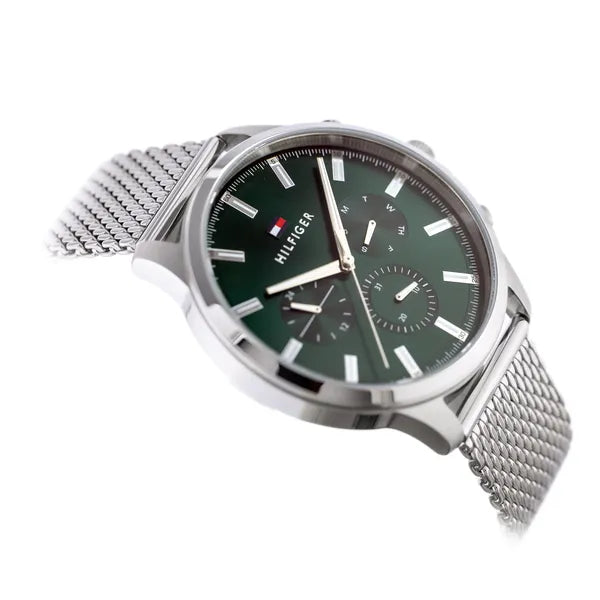 Tommy Hilfiger Ryder férfi karóra, 44 mm, zöld számlap, nemesacél