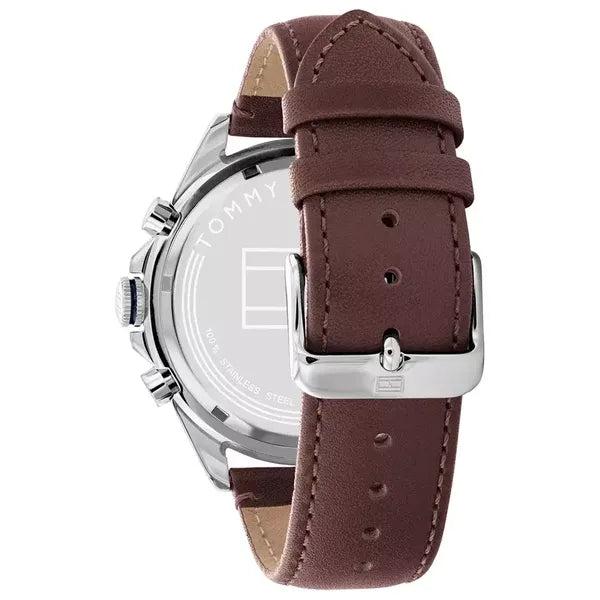Tommy Hilfiger Owen 1791965 férfi karóra, 46 mm, bőr szíj, kék számlap, WR50