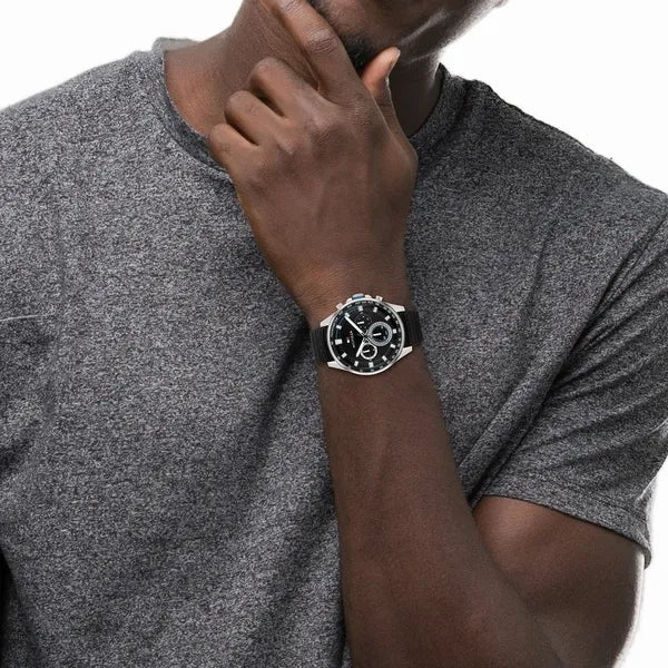 Tommy Hilfiger férfi karóra 1791971, fekete acél, 46 mm, WR50