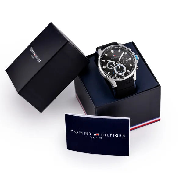 Tommy Hilfiger férfi karóra 1791971, fekete acél, 46 mm, WR50
