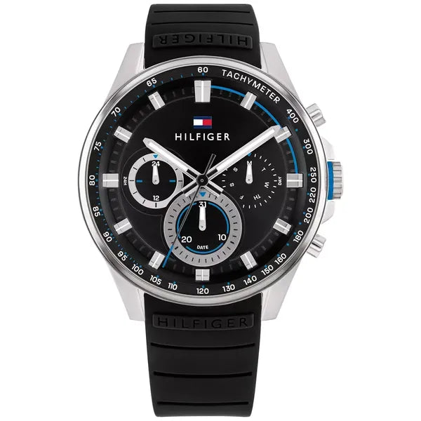 Tommy Hilfiger férfi karóra 1791971, fekete acél, 46 mm, WR50