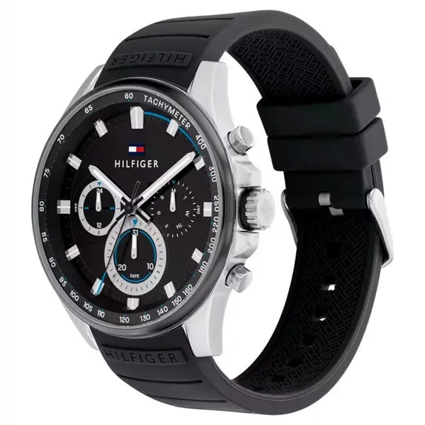 Tommy Hilfiger férfi karóra 1791971, fekete acél, 46 mm, WR50