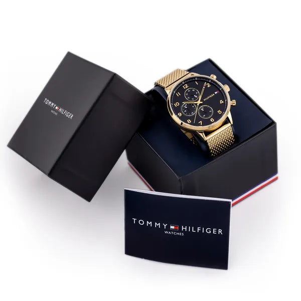 Tommy Hilfiger Leonard férfi karóra 1791989, fekete-arany, 44 mm