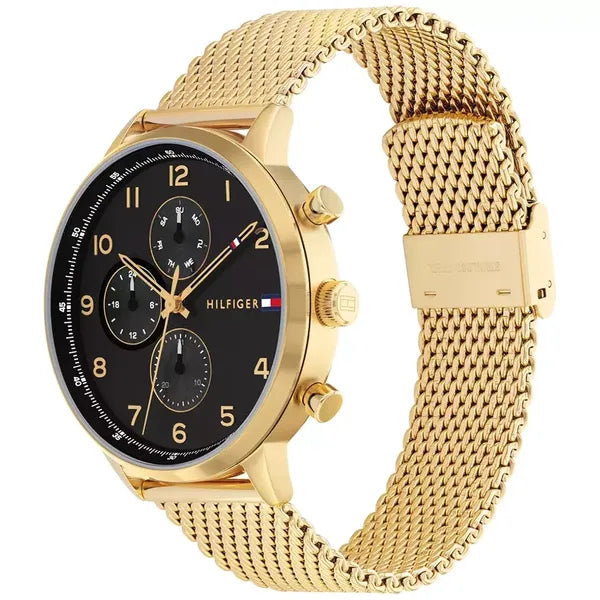 Tommy Hilfiger Leonard férfi karóra 1791989, fekete-arany, 44 mm