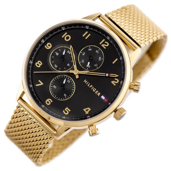 Tommy Hilfiger Leonard férfi karóra 1791989, fekete-arany, 44 mm
