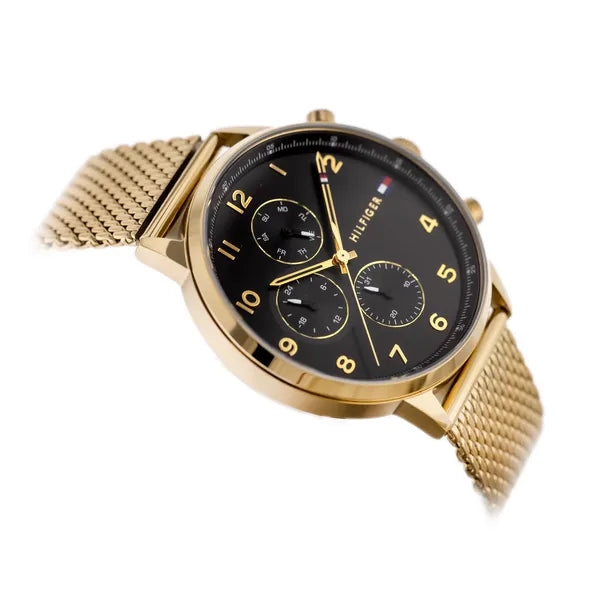 Tommy Hilfiger Leonard férfi karóra 1791989, fekete-arany, 44 mm