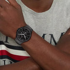Tommy Hilfiger férfi karóra 1792055, fekete acél, 44 mm, WR50