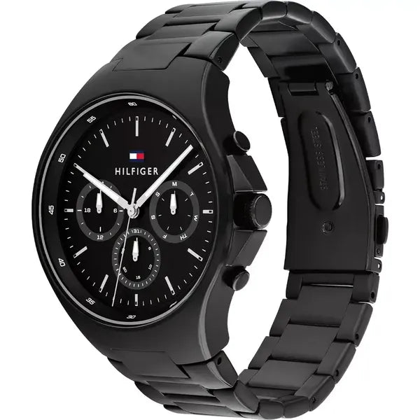Tommy Hilfiger férfi karóra 1792055, fekete acél, 44 mm, WR50