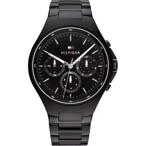 Tommy Hilfiger férfi karóra 1792055, fekete acél, 44 mm, WR50