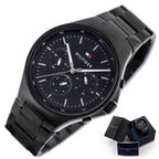 Tommy Hilfiger férfi karóra 1792055, fekete acél, 44 mm, WR50