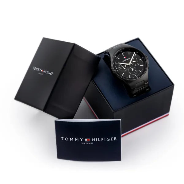 Tommy Hilfiger férfi karóra 1792055, fekete acél, 44 mm, WR50