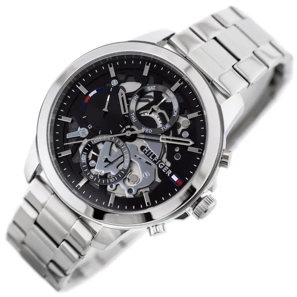 Tommy Hilfiger Henry 1710477 férfi karóra, 44 mm, fekete számlap, 5 ATM, kvarc