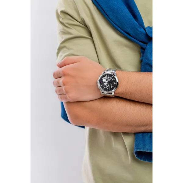 Tommy Hilfiger Henry 1710477 férfi karóra, 44 mm, fekete számlap, 5 ATM, kvarc