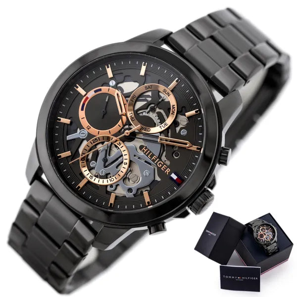 Tommy Hilfiger Henry 1710479 férfi karóra, acél, szürke számlap, 44 mm, 5 ATM