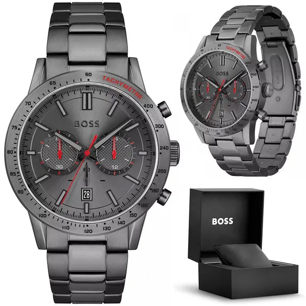 Hugo Boss Allure 1513924 férfi karóra, kvarc, kronográf, WR50, acél, grafit