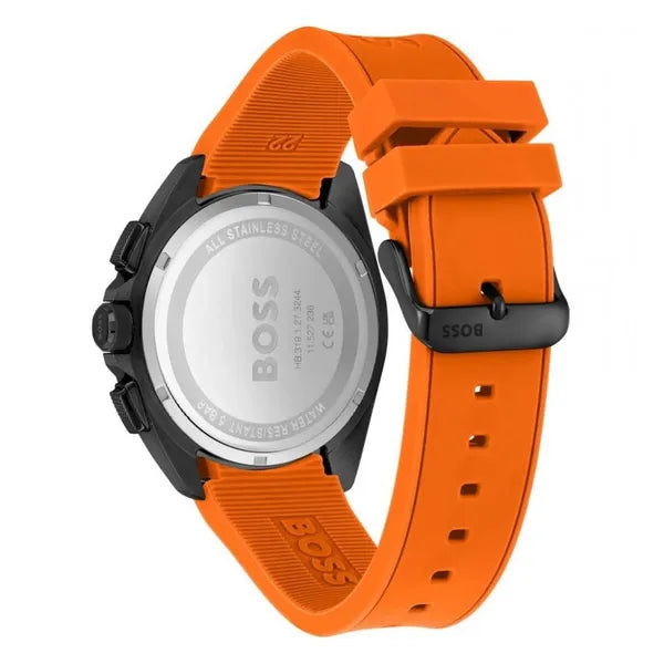 Hugo Boss Volane férfi kronográf karóra 1513957, 44 mm, fekete/narancs, WR50