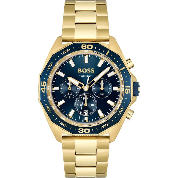 Hugo Boss Energy 1513973 férfi kronográf karóra, arany, kék, 44 mm